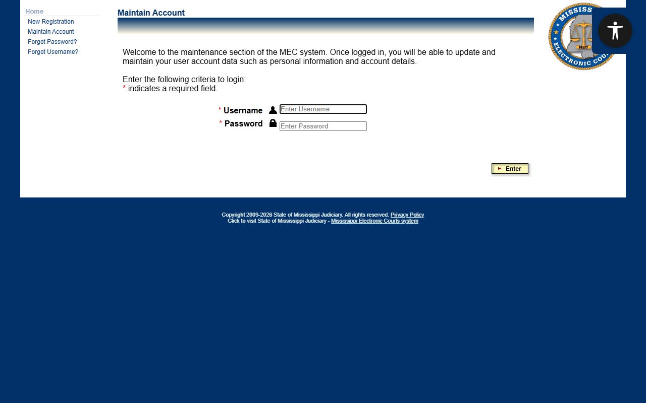 PAMEC public access registration for Jefferson County court records