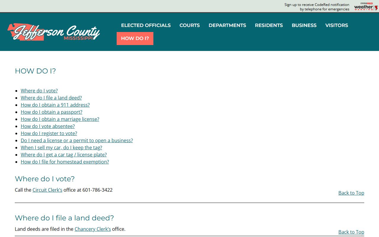Jefferson County marriage records and license instructions on the county services page